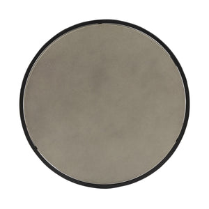 Homeroots Set Of Two 32" Gray And Black Concrete And Metal Round Nested Coffee Tables   520635