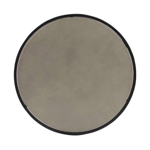 Homeroots Set Of Two 32" Gray And Black Concrete And Metal Round Nested Coffee Tables   520635