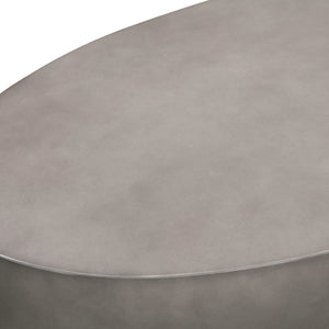 Homeroots 28" Gray And Brass Concrete And Brass Oval Coffee Table   520637