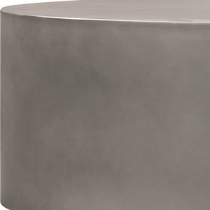 Homeroots 28" Gray And Brass Concrete And Brass Oval Coffee Table   520637