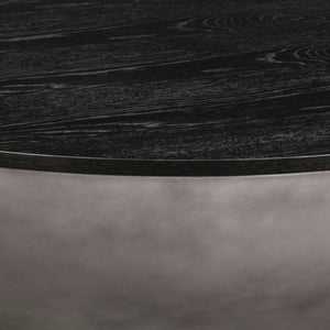 Homeroots 48" Black And Gray Solid Wood And Concrete Round Coffee Table   520638