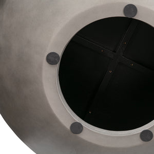 Homeroots 48" Brown And Gray Solid Wood And Concrete Round Coffee Table   520639