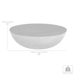 Homeroots 48" Brown And Gray Solid Wood And Concrete Round Coffee Table   520639