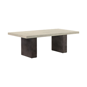 Homeroots 24" Gray And Dark Gray Solid Wood And Concrete Coffee Table   520640