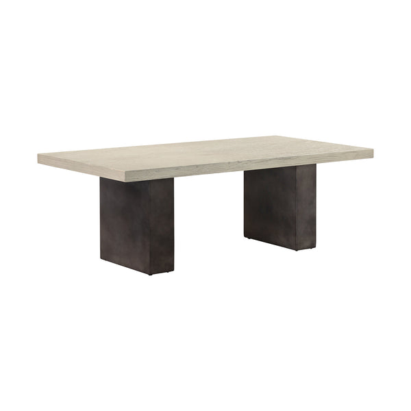 Homeroots 24" Gray And Dark Gray Solid Wood And Concrete Coffee Table   520640