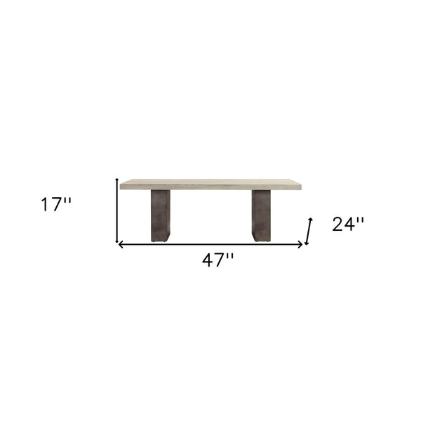 HomeRoots 24" Modern Industrial Gray Solid Wood and Concrete Coffee Table for Stylish Living Spaces and Offices 520640
