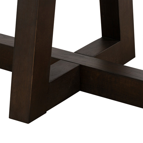 Homeroots 55" Gray And Brown Concrete And Solid Wood Coffee Table   520642