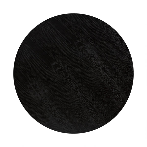 Homeroots 32" Black And Brown Solid Wood And Metal Round Coffee Table   520643