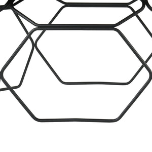 Homeroots 36" Brown And Black Solid Wood And Metal Round Coffee Table   520645