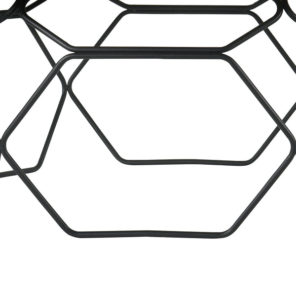 Homeroots 36" Brown And Black Solid Wood And Metal Round Coffee Table   520645