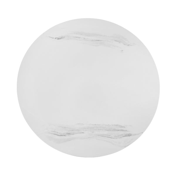 Homeroots 36" White And Black Genuine Marble And Metal Round Coffee Table   520646