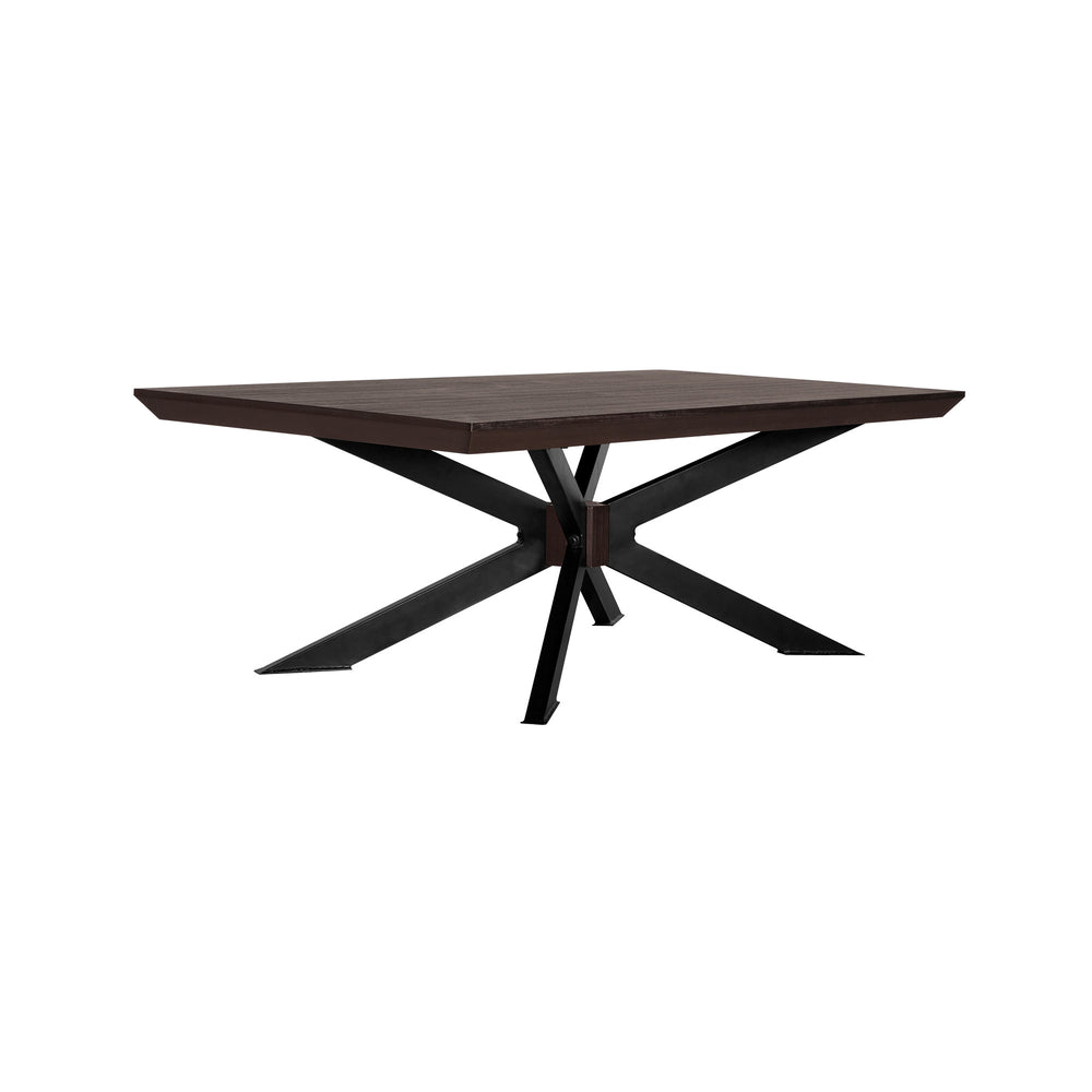 Homeroots 55" Brown And Black Solid Wood And Metal Coffee Table   520647