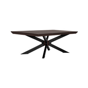 Homeroots 55" Brown And Black Solid Wood And Metal Coffee Table   520647