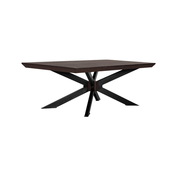 Homeroots 55" Brown And Black Solid Wood And Metal Coffee Table   520647
