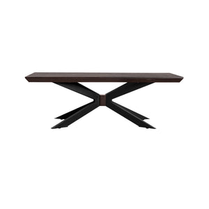 Homeroots 55" Brown And Black Solid Wood And Metal Coffee Table   520647