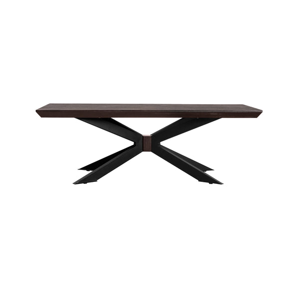 Homeroots 55" Brown And Black Solid Wood And Metal Coffee Table   520647
