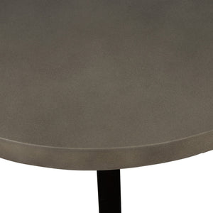 Homeroots 36" Gray And Black Concrete And Solid Wood Round Coffee Table   520650