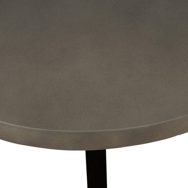 Homeroots 36" Gray And Black Concrete And Solid Wood Round Coffee Table   520650