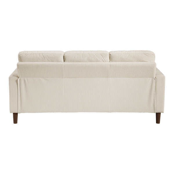 English Elm Modern Track Arm Beige Corduroy Sofa – 3-Seater Comfortable Cushions, Faux Wood Legs, 76.5" Wide B011P359660