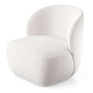 Homeroots 31" White Boucle Mod Wingback Chair   520661