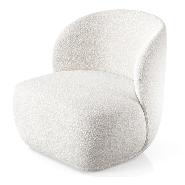 Homeroots 31" White Boucle Mod Wingback Chair   520661