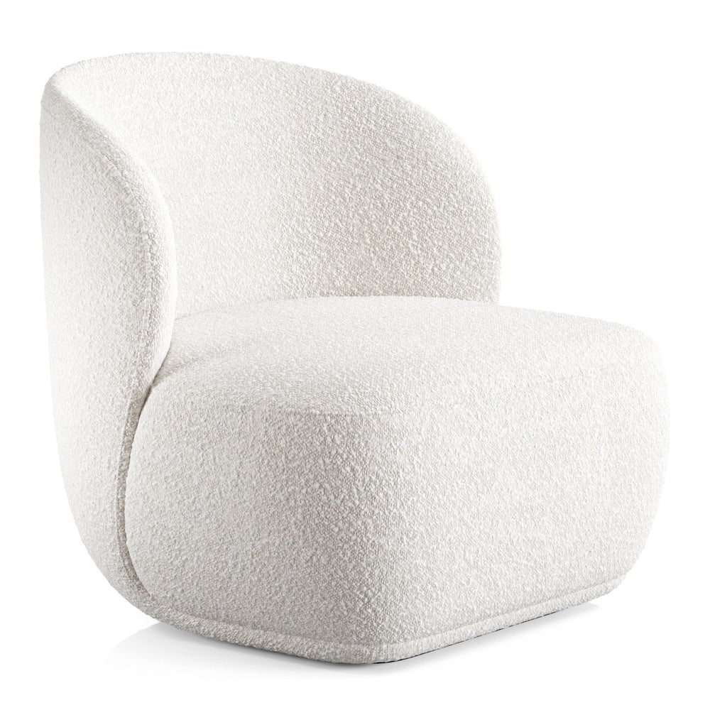 Homeroots 31" White Boucle Mod Wingback Chair   520661