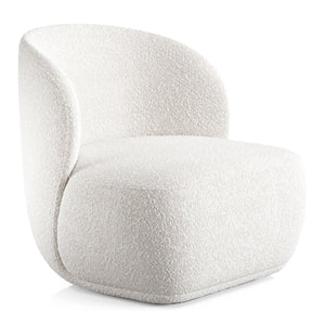 Homeroots 31" White Boucle Mod Wingback Chair   520661