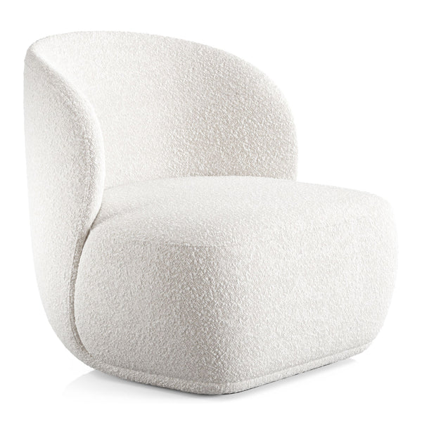 Homeroots 31" White Boucle Mod Wingback Chair   520661