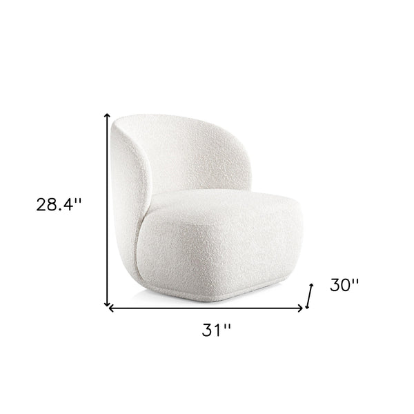 Homeroots 31" White Boucle Mod Wingback Chair   520661