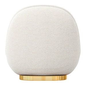 Homeroots 30" White And Gold Boucle Accent Chair   520662