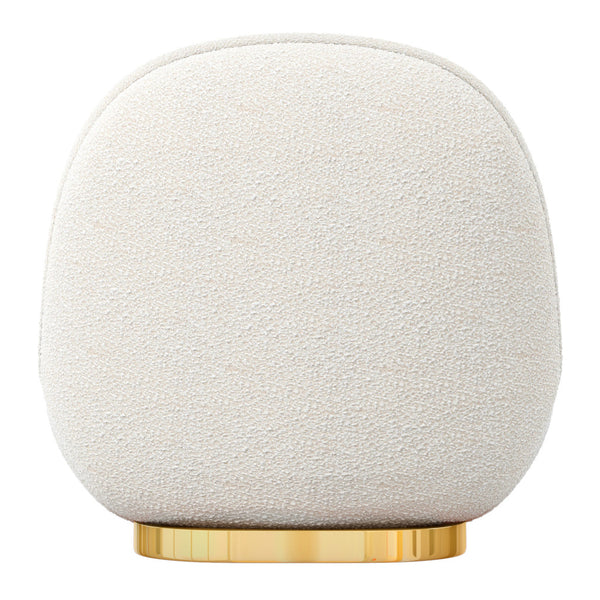 Homeroots 30" White And Gold Boucle Accent Chair   520662