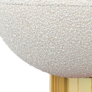 Homeroots 30" White And Gold Boucle Accent Chair   520662