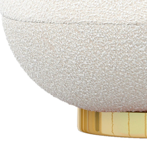 Homeroots 30" White And Gold Boucle Accent Chair   520662