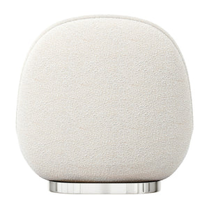 Homeroots 30" White And Silver Boucle Slipper Chair   520663