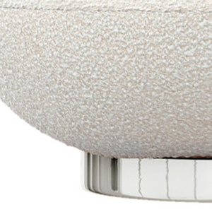 Homeroots 30" White And Silver Boucle Slipper Chair   520663