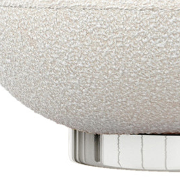 Homeroots 30" White And Silver Boucle Slipper Chair   520663