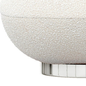 Homeroots 30" White And Silver Boucle Slipper Chair   520663