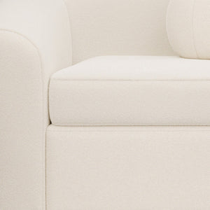 Homeroots 39" White And Natural Boucle Arm Chair   520664