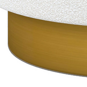 Homeroots 28" White And Gold Boucle Swivel Slipper Chair   520665