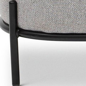 Homeroots 34" Gray And Black Fabric Cushioned Arm Chair   520669