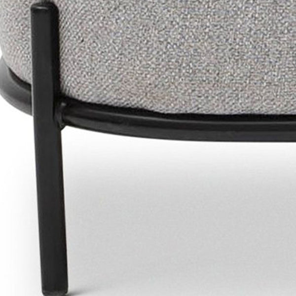 Homeroots 34" Gray And Black Fabric Cushioned Arm Chair   520669
