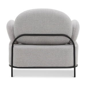 Homeroots 34" Gray And Black Fabric Cushioned Arm Chair   520669