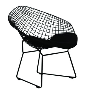 Homeroots 32" Black Metal Lounge Chair With Pad   520670