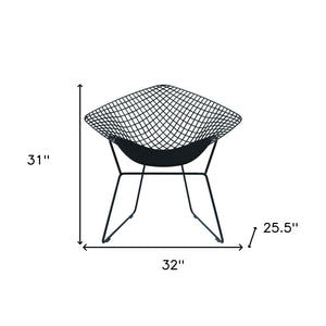 Homeroots 32" Black Metal Lounge Chair With Pad   520670