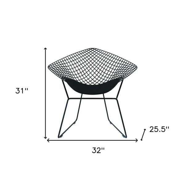 Homeroots 32" Black Metal Lounge Chair With Pad   520670