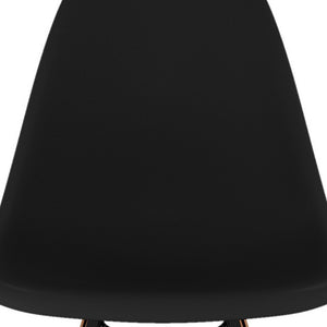 Homeroots 28" Black And Brown Heavy Duty Plastic And Solid Wood Counter Height Bar Chair   520671