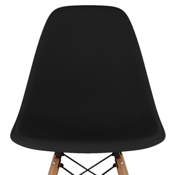 Homeroots 28" Black And Brown Heavy Duty Plastic And Solid Wood Counter Height Bar Chair   520671