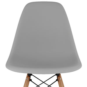 Homeroots 28" Gray And Brown Heavy Duty Plastic And Solid Wood Counter Height Bar Chair   520672