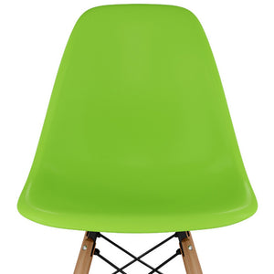 Homeroots 28" Green And Brown Heavy Duty Plastic And Solid Wood Counter Height Bar Chair   520673