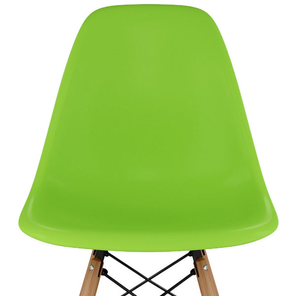 Homeroots 28" Green And Brown Heavy Duty Plastic And Solid Wood Counter Height Bar Chair   520673